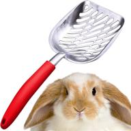 🐰 sungrow rabbit metal litter scoop: 14” x 5.7” aluminum pet poop shovel with wide and deep design, red rubber handle - 1 piece pack logo