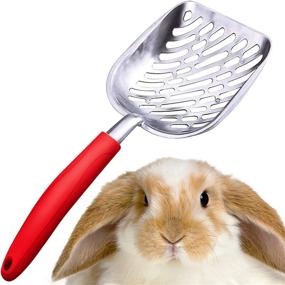 img 3 attached to 🐰 SunGrow Rabbit Metal Litter Scoop: 14” x 5.7” Aluminum Pet Poop Shovel with Wide and Deep Design, Red Rubber Handle - 1 Piece Pack