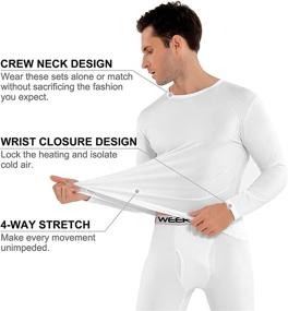 img 3 attached to WEERTI Men's Thermal Base Layer Long Johns - Fleece Lined Top and Bottom for ultimate Warmth