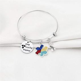 img 3 attached to 🧩 UJIMS Autism Mom Bracelet: Raise Awareness with Hope Ribbon Charm - Unique Asperger Jewelry for One Lucky Mama - Perfect Gift for Encouragement and Autism Puzzle Piece Awareness