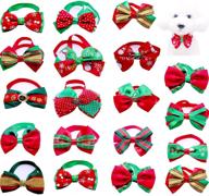 🎄 yagopet 20pcs christmas dog bow ties: stylish cat & dog collar accessories for festive grooming logo