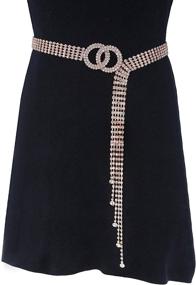 img 1 attached to Lamdgbway Crystal Rhinestone Friends Birthday Women's Accessories in Belts
