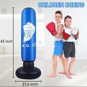 img 2 attached to Inflatable Kids Punching Bag: Karate Gifts for Boys & Girls, Immediate Bounce Back Boxing Bag for Practicing Karate, Taekwondo, and Relieving Pent Up Energy in Kids and Adults