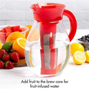 img 1 attached to Primula - PTBRE-3710 The Big Iced Tea Maker – 1 Gallon Red Beverage Pitcher