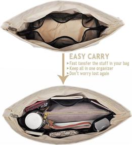 img 1 attached to 👜 Vercord Extra Thick Large Travel Handbag Organizer in Beige - Purse Bag Insert Organizers