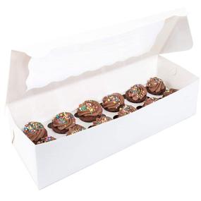 img 4 attached to 🧁 Doris & Birk Greaseproof Cupcake Boxes with Insert Holders and Plastic Window - Disposable Carrier Containers for Cupcakes, Muffins, and Desserts Storage