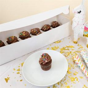 img 1 attached to 🧁 Doris & Birk Greaseproof Cupcake Boxes with Insert Holders and Plastic Window - Disposable Carrier Containers for Cupcakes, Muffins, and Desserts Storage