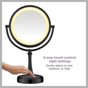 img 3 attached to 💡 Conair Reflections Двустороннее зеркало для макияжа с подсветкой: увеличение 1x/7x, матово-черная отделка - Подсвечивайте свою ежедневную рутину красоты