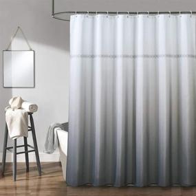 img 4 attached to 🛁 Haizhidian Extra Long Cloth Fabric Shower Curtain: 72x78 Heavy Duty, No Chemical Odor, Machine Washable - Gray and White, Perfect for Showers & Bathtubs