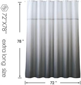 img 3 attached to 🛁 Haizhidian Extra Long Cloth Fabric Shower Curtain: 72x78 Heavy Duty, No Chemical Odor, Machine Washable - Gray and White, Perfect for Showers & Bathtubs