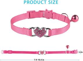 img 2 attached to Mtliepte 2-Pack Heart Bling Cat Collars: Breakaway, Adjustable & Bell-Adorned Nylon Accessories for Your Kitty