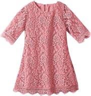 👗 vintage lace flower dress for girls - boho party princess dress with 3/4 sleeves logo