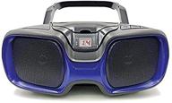 🔵 portable bluetooth cd boombox with am/fm radio - sylvania srcd1037bt-black/blue (blue) logo