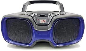 img 4 attached to Переносной бумбокс с Bluetooth-соединением и CD-плеером с AM/FM-радио - SYLVANIA SRCD1037BT-BLACK/BLUE (синий)