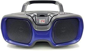 img 2 attached to Переносной бумбокс с Bluetooth-соединением и CD-плеером с AM/FM-радио - SYLVANIA SRCD1037BT-BLACK/BLUE (синий)