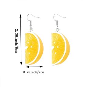 img 3 attached to TIANBANGSHI Charm Lemon Earrings: Trendy Resin Long Tangerine Pendant, Cute and Fashionable Fruit Drop Dangle Earrings for Women, Girls Jewelry Gifts