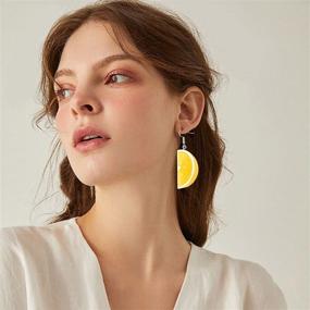 img 2 attached to TIANBANGSHI Charm Lemon Earrings: Trendy Resin Long Tangerine Pendant, Cute and Fashionable Fruit Drop Dangle Earrings for Women, Girls Jewelry Gifts