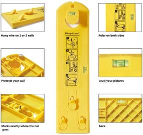 img 1 attached to 📸 Portable Picture Hanging Tool with Acrylic Keychain Block Level Vial - Ideal for Photo Frames, Mirrors, Clocks, Artwork, Wall Coverings - Includes 1 Pack