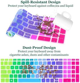 img 2 attached to 🌈 Rainbow Keyboard Cover for HP Envy x360 15.6” Series, 2019/2018 HP Pavilion 15 Series, HP Pavilion x360 15.6” Series, HP Envy 17 Series, HP Laptop 15t 17t 17-ca0011nr 17-by0040nr
