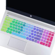 🌈 rainbow keyboard cover for hp envy x360 15.6” series, 2019/2018 hp pavilion 15 series, hp pavilion x360 15.6” series, hp envy 17 series, hp laptop 15t 17t 17-ca0011nr 17-by0040nr logo