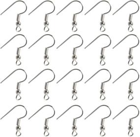 img 4 attached to High-Quality Silver Plated Ball Coil Earring Hooks: Perfect for DIY Jewelry Making (600 Pcs)