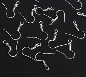 img 1 attached to High-Quality Silver Plated Ball Coil Earring Hooks: Perfect for DIY Jewelry Making (600 Pcs)