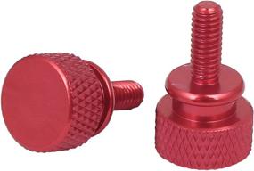 img 2 attached to 🔩 Enhance Your Computer Case with uxcell M4x10mm Shoulder Type Knurled Thumb Screws - Wine Red, Pack of 10