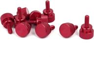🔩 enhance your computer case with uxcell m4x10mm shoulder type knurled thumb screws - wine red, pack of 10 логотип