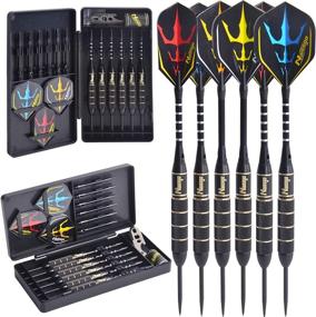 img 3 attached to 🎯 Naissgo Steel Tips Darts Set - Premium Professional Darts Steel Tip with Brass Barrels and Bonus Accessories in a Stylish Gift Case