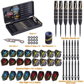 img 1 attached to 🎯 Naissgo Steel Tips Darts Set - Premium Professional Darts Steel Tip with Brass Barrels and Bonus Accessories in a Stylish Gift Case