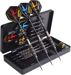 img 4 attached to 🎯 Naissgo Steel Tips Darts Set - Premium Professional Darts Steel Tip with Brass Barrels and Bonus Accessories in a Stylish Gift Case