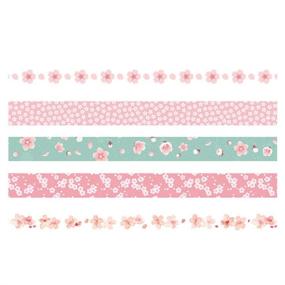 img 3 attached to 🌸 YUBBAEX Sakurazen Washi Tape Set: Creative Basic Skinny Masking Tapes for Arts, Crafts, Bullet Journals, Planners, Scrapbooking, Wrapping - 5 Rolls Included