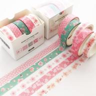 🌸 yubbaex sakurazen washi tape set: creative basic skinny masking tapes for arts, crafts, bullet journals, planners, scrapbooking, wrapping - 5 rolls included logo