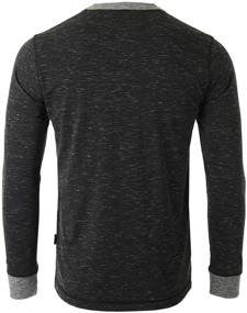 img 2 attached to 👕 ZIMEGO Men's Clothing: Sleeve Contrast Button Henley Shirt