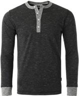 👕 zimego men's clothing: sleeve contrast button henley shirt logo