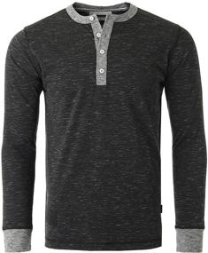 img 4 attached to 👕 ZIMEGO Men's Clothing: Sleeve Contrast Button Henley Shirt