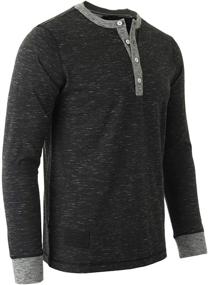 img 3 attached to 👕 ZIMEGO Men's Clothing: Sleeve Contrast Button Henley Shirt