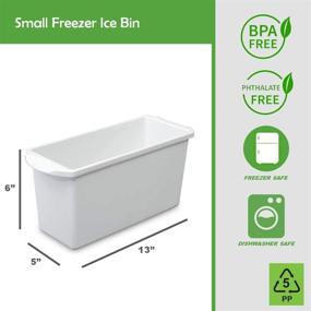 img 1 attached to 🧊 Tribello Ice Cube Bin Freezer Ice Bucket - White Plastic Breastmilk Storage Container, Organizer Trays, Handles, Freezer/Dishwasher Safe, BPA/Phthalate Free - Made in USA