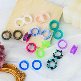 img 2 attached to JEWSEEN 20PCS Soft Silicone Ear Gauges Flesh Tunnels Plugs: Expand Your Style with Comfortable Ear Piercing Jewelry