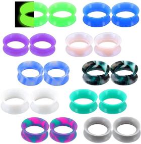 img 4 attached to JEWSEEN 20PCS Soft Silicone Ear Gauges Flesh Tunnels Plugs: Expand Your Style with Comfortable Ear Piercing Jewelry