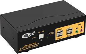 img 4 attached to 🖥️ 4K 60Hz Dual Monitor KVM Switch HDMI + DisplayPort - 2 Port with Audio, USB 2.0 HUB - CKL-622DH