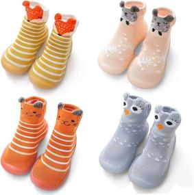 img 4 attached to 🧦 Crypto Kidz Altsocks Cozy Perforated Winter Socks - Non Slip/Anti-Skid Grip - Unisex Indoor and Outdoor Slippers with Animal Prints - Soft Breathable, Waterproof Rubber Shoes