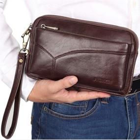 img 3 attached to Men's Business Accessories Wristlet Passport Bag Organizer