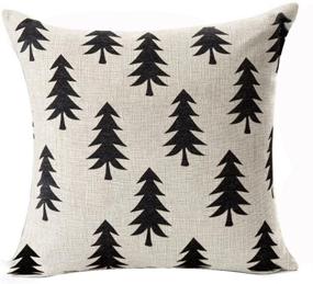 img 3 attached to 🌲 Pine Tree Forest White Geometry Cotton Linen Throw Pillow Case Cushion Cover | Home Sofa Decor 18 X 18 Inch | Style G - QINU KEONU