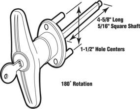 img 1 attached to 🔑 Keyed T-Handle with 5/16 inch x 4-5/8 inch Square Shaft, Diecast Construction, Chrome Finish