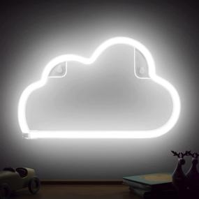 img 4 attached to 🌟 XIYUNTE Neon Sign Cloud - Vibrant Cold White Cloud Neon Light for Wall Decor - Battery/USB Powered LED - Bedroom, Kids Room, Living Room, Bar - Perfect for Party, Christmas, Wedding