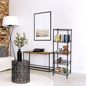 img 2 attached to 🏢 Black 5-Tier Metal Wire Shelving Unit for Laundry, Bathroom, Kitchen Pantry, and Closet Organization by SUNLPH - Adjustable Shelves, 16.6" L x 11.4" W x 49.1" H