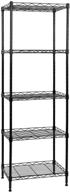 🏢 black 5-tier metal wire shelving unit for laundry, bathroom, kitchen pantry, and closet organization by sunlph - adjustable shelves, 16.6" l x 11.4" w x 49.1" h logo