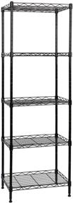 img 4 attached to 🏢 Black 5-Tier Metal Wire Shelving Unit for Laundry, Bathroom, Kitchen Pantry, and Closet Organization by SUNLPH - Adjustable Shelves, 16.6" L x 11.4" W x 49.1" H
