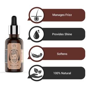 img 3 attached to 🏻 The Man Company Beard Oil: All-Natural Beard Conditioner with Argan, Jojoba & Geranium Essential Oil (1.1 Oz) - Soften, Smooth, and Strengthen Beard Growth